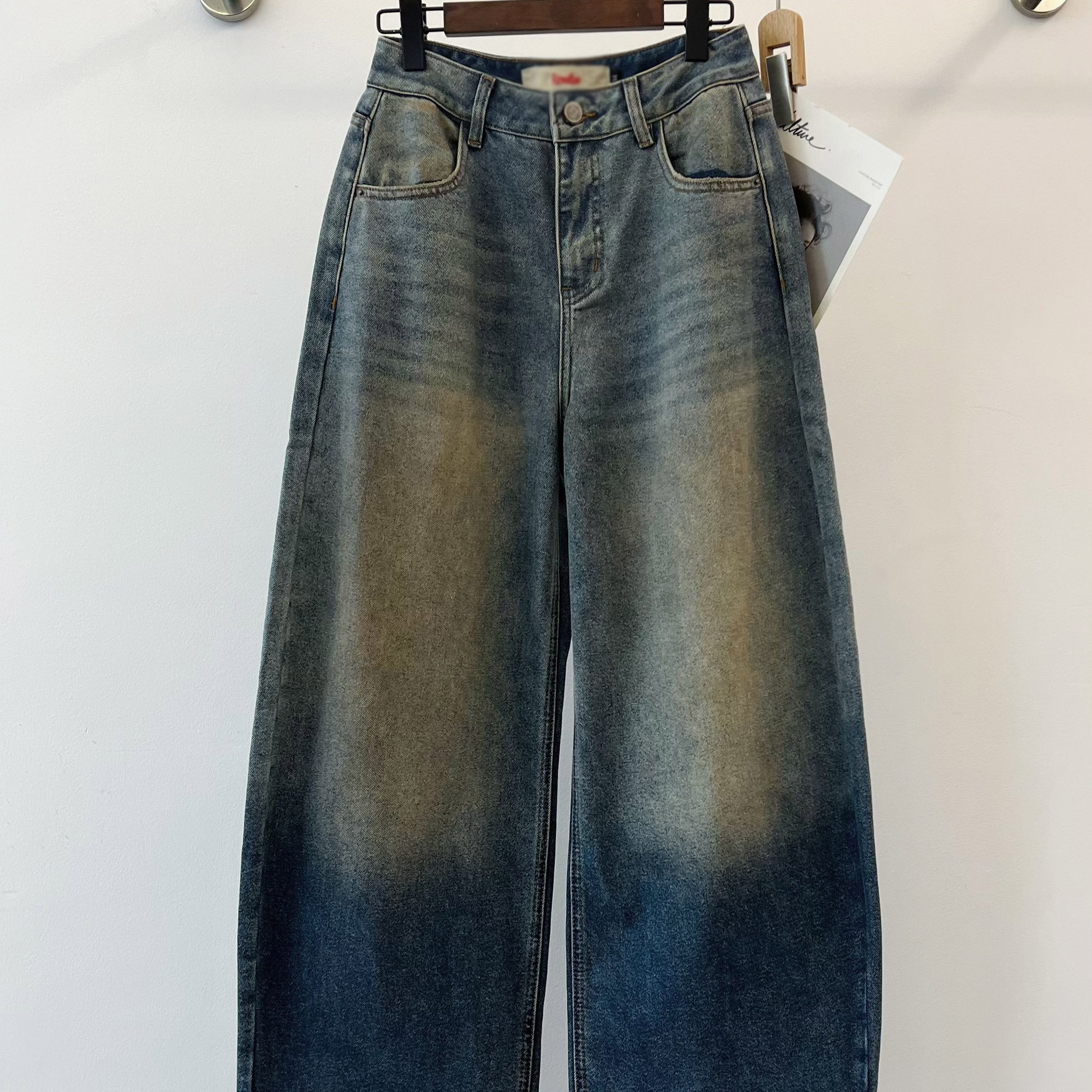 米娜家 欧洲站 薄绒25冬款高腰阔腿弯刀显瘦时尚牛仔皮裤女 E554,女装/女士精品,皮裤,淘宝优惠券,粉丝福利购,淘宝优惠卷