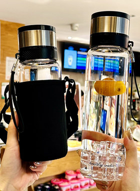 耐高温玻璃杯一键速开车载泡茶
