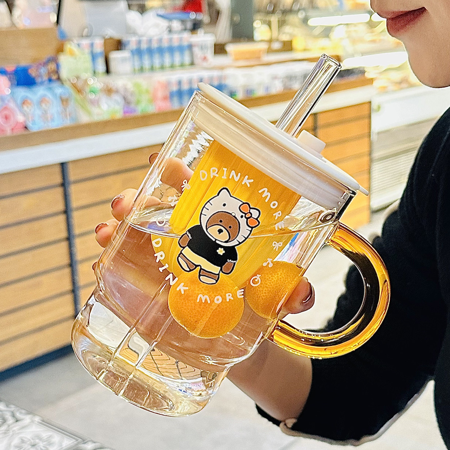 办公室茶水分离泡花茶吸管杯子图片