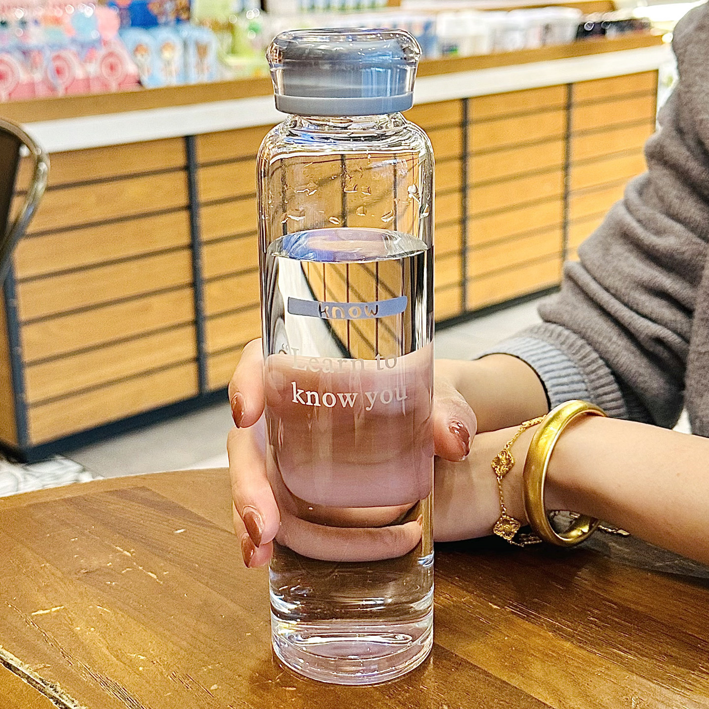 细长水杯2026新款女生高颜值杯子高硼硅玻璃杯耐高温便携水瓶外带