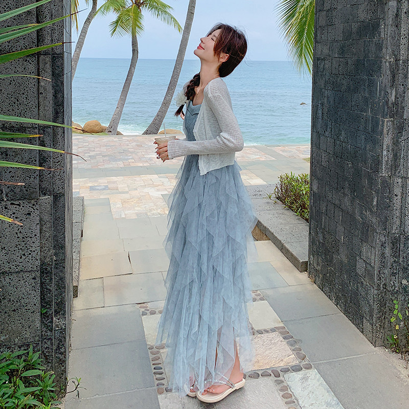 吊带网纱连衣裙8303-套装P170K238,女装连衣裙,2C153