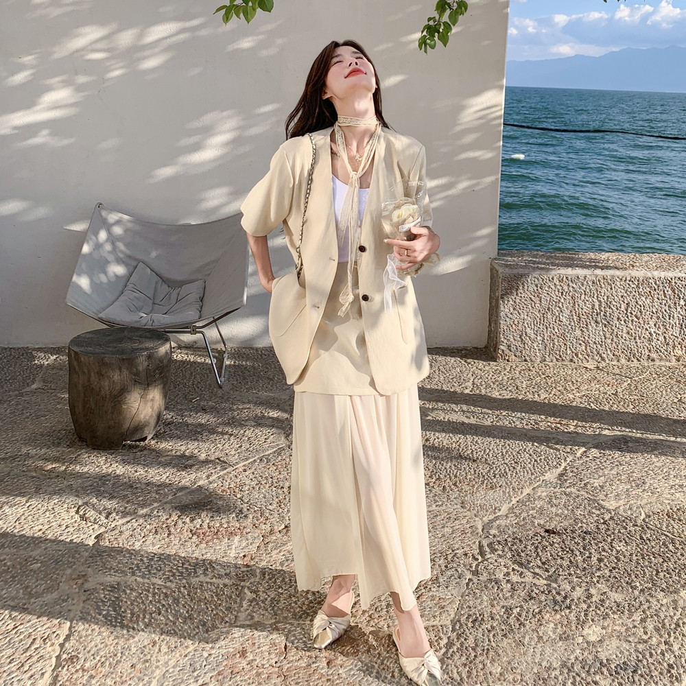 夏上新外套+半身裙套装配丝带805-P165K238,女装套装/套裙,2C153