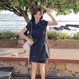 新中式国风牛仔套装女2025夏季新款设计感复古改良上衣短裤两件套，女装套装/套裙，2C153