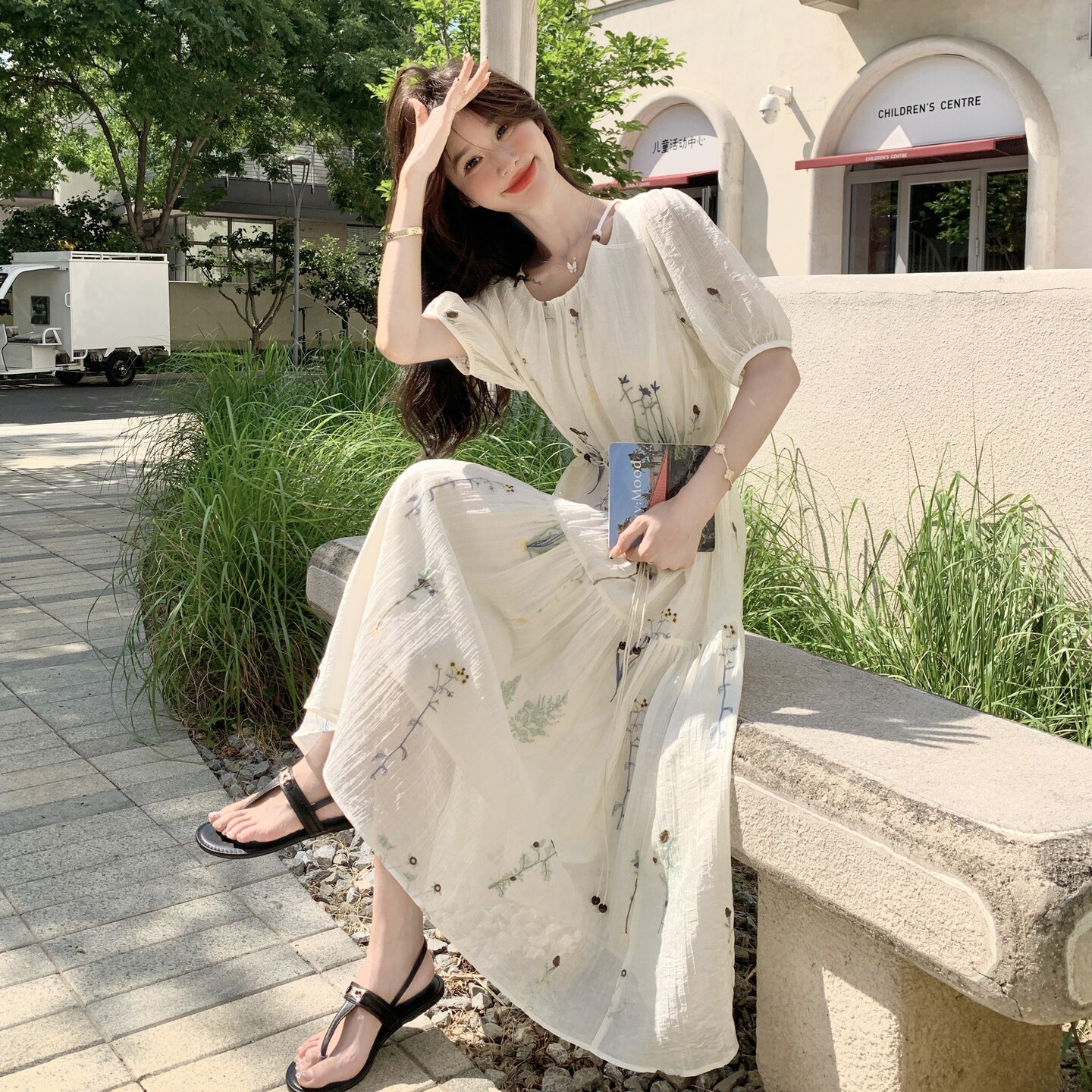 夏装新款韩系波西米亚风配腰带长裙851-P145K218,女装连衣裙,2C153