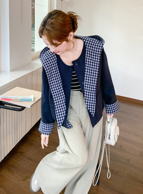 春装现货 藏青色外套连帽 2C153-896-P155K238