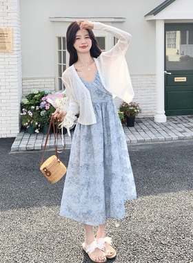 夏装新款 吊带连衣裙+披肩2C153-2515-P155K238