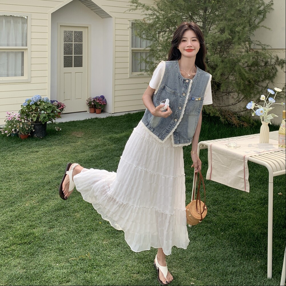 夏装新款马甲+半身裙+T恤三件套2C153-2516-P185K258,女装套装/套裙,2C153