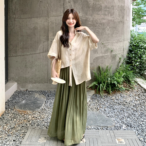 夏装新款 阔腿裤套装两件套2C153-817-P165K238图片