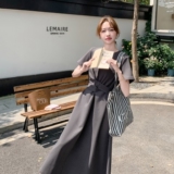 新款简约大气系带连衣裙2C153-3399-P135K218，女装连衣裙，2C153