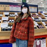 冬季新年圣诞红色格子90白鸭绒羽绒服2C153-8038-P275K398，女装羽绒服，2C153