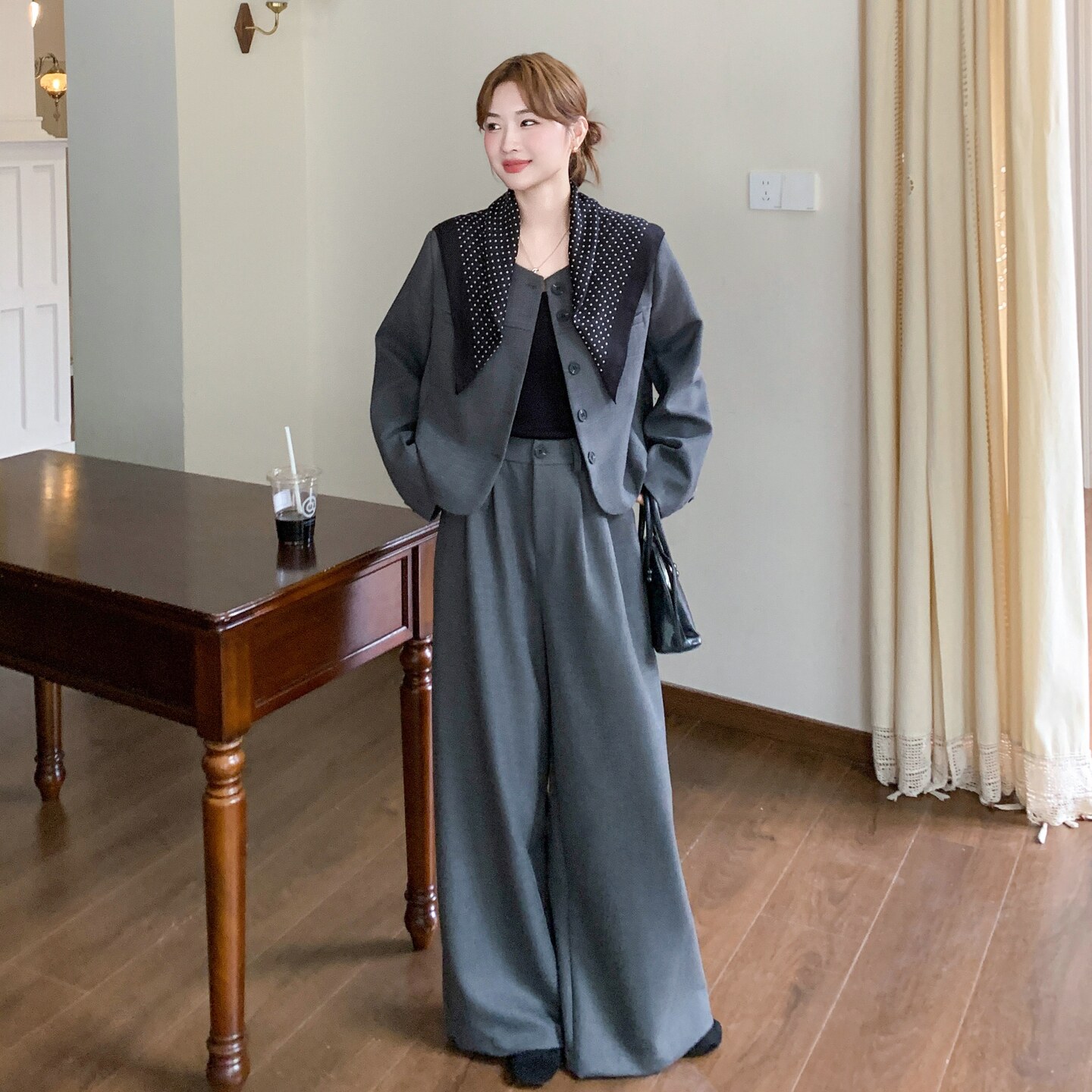春装新款外套+裤子两件套装2C153-8927-P185K298,女装套装/套裙,2C153
