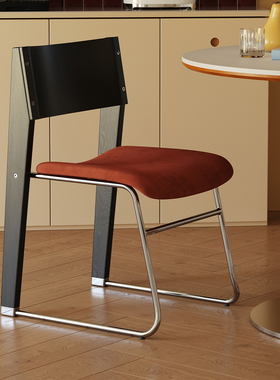 麦谷餐椅北欧餐椅家用实木靠背中古设计师单椅咖啡厅餐桌椅化妆椅