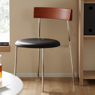 现代简约餐椅复古餐桌椅家用实木靠背椅包豪斯化妆椅软包餐厅椅子