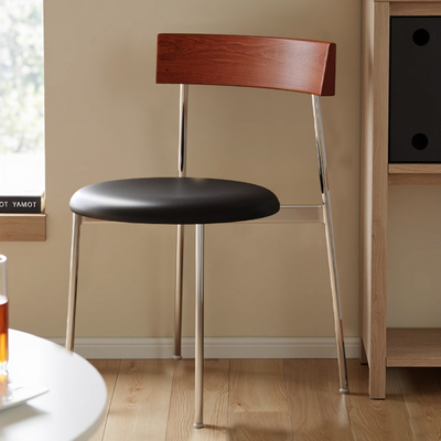 现代简约实木餐椅北欧中古靠背椅