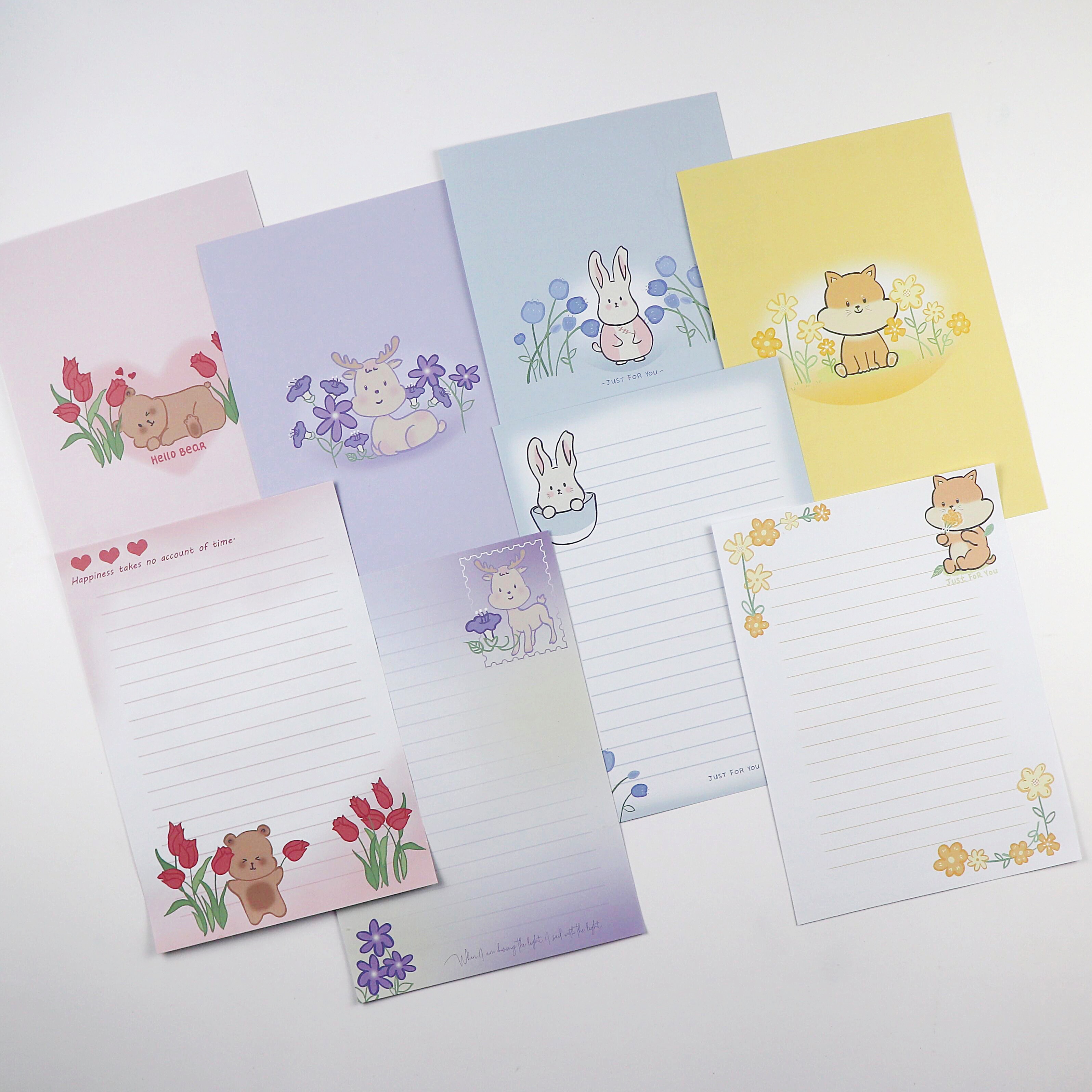 小清新小鹿A5双面信纸信封