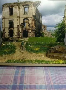 战争地台桌摆挂墙两用造景画手办车模兵人拍摄背景微缩沙盘摆件