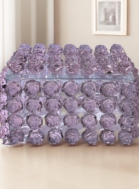 新款水晶璀璨粉色纸巾盒装饰品装饰摆件