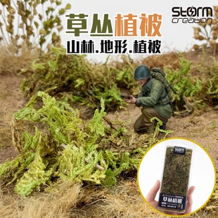 草丛植被 模型情造景盲盒沙盘diy兵人高达地台材料灌木仿真树苔藓