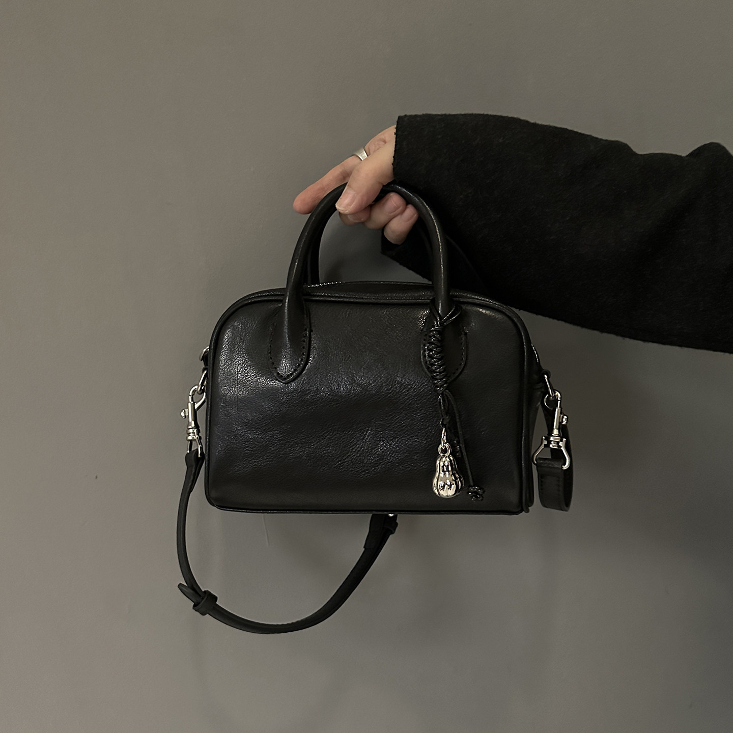 植鞣头层牛皮保龄球手提包休闲拎包高级感波士顿包新款真皮斜挎包,箱包皮具/热销女包/男包,通用款女包,淘宝优惠券,粉丝福利购,淘宝优惠卷