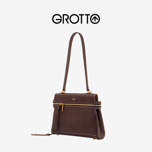 GROTTO个乐26年新款SOFT R66系列牛皮手提包单肩斜挎包女士包包