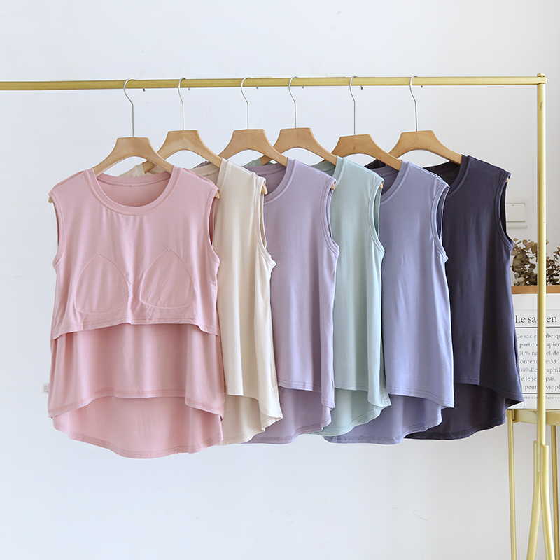 莫代尔女士带胸垫宽肩背心