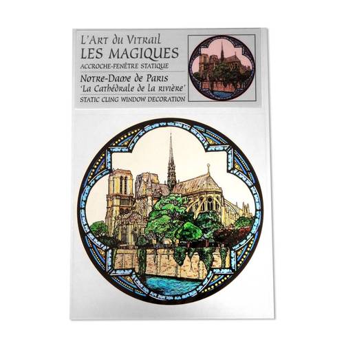 现货法国巴黎圣母院Notre-Dame de Paris文创 圣母院远景 玻璃贴