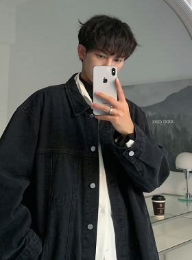 美式高街牛仔夹克男春季