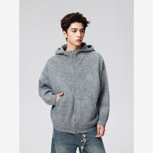 【Achock官方店】潮牌幻彩慵懒风针织开衫百搭秋冬舒适高领毛衣女