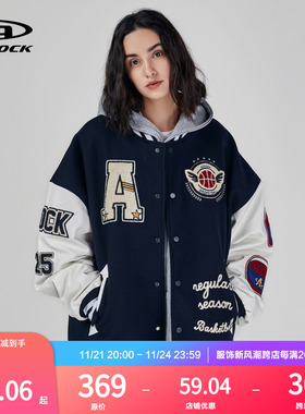 【Achock官方店】原创美式字母植绒外套男女夹棉加厚夹克棒球服潮