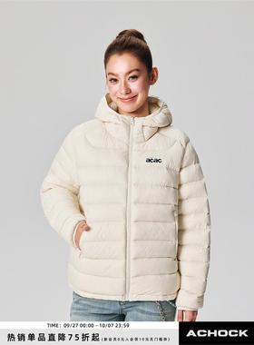 【Achock官方店】90白鸭绒轻薄款连帽排骨羽绒服保暖男女情侣外套