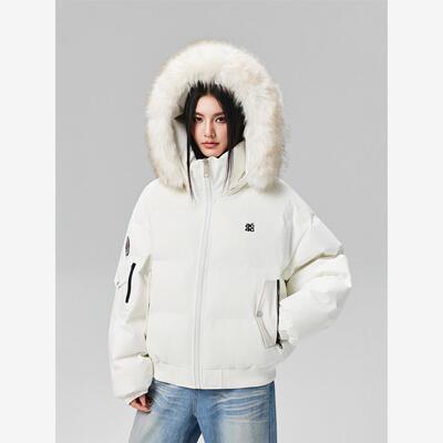 【Achock官方店】深冬90白鸭绒保暖加厚羽绒服冬季大毛领外套女男