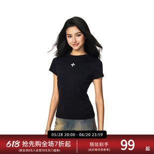 【Achock官方店】简约基础款显瘦修身辣妹T恤潮牌新款纯色短袖女