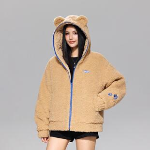 【Achock官方店】羊羔绒外套冬季加厚保暖棉衣可爱熊耳连帽棉服男