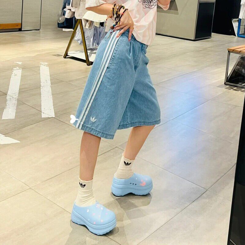 阿迪达斯三叶草男子运动牛仔短裤