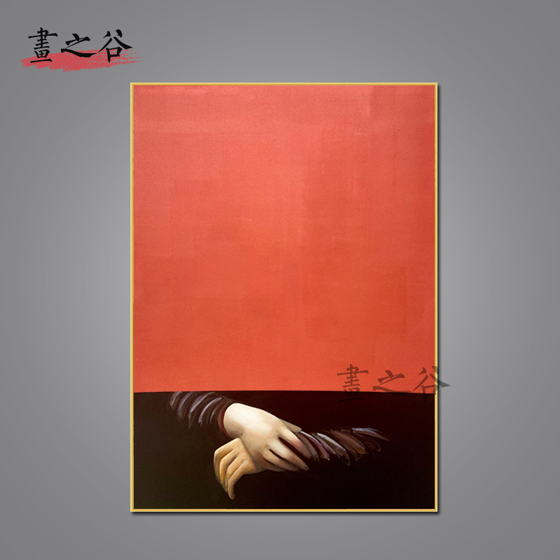 欧式轻奢手绘抽象装饰画 酒店会所餐厅背景墙后现代简约挂画图片