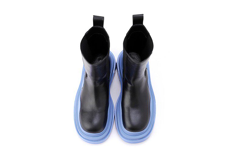 THICK-SOLED CHELSEA MID-RISE BOOTS SHORT BOOTS CONTRASTING BOOTS LONG LEGS THIN LEGS CABINET SHOES CWZCB3303