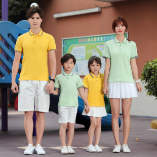 儿童幼儿园团体班服翻领T恤定制做短袖纯棉小学生广告文化衫印字