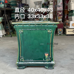 顺昌石湾盆手工花盆高四方盆户外阳台装饰三角梅花卉盆景盆悬崖盆