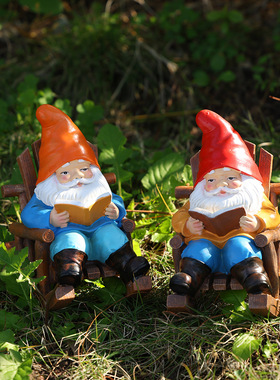 新款躺椅看书地精摆件休闲家居