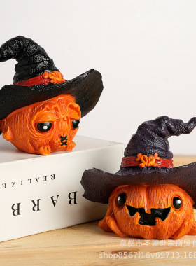 新品万圣节幽灵巫婆南瓜树脂创
