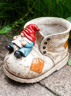 多肉微景观鞋子侏儒花盆