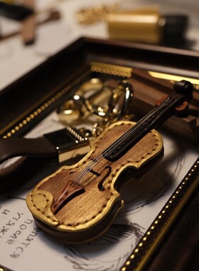 跨境独立站新品小提琴挂件钥匙扣装饰礼物圣诞礼物小提琴钥挂件