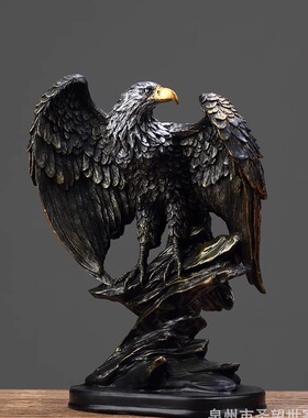 跨境美式大鹏展翅老鹰树脂工艺品大展宏图开业礼品摆件家居酒柜装