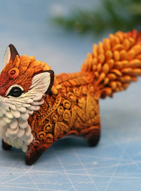 狐狸树脂工艺品摆件节日手办礼