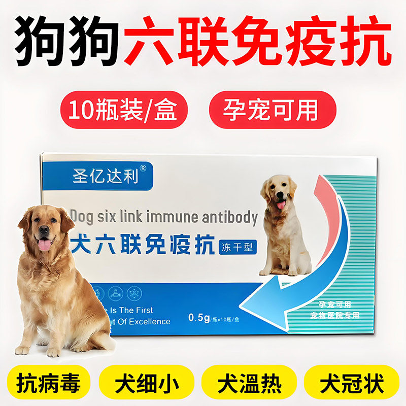 狗狗六联免疫抗小狗犬溫细小冠状专用宠物犬呕咳拉希不吃喝增免疫