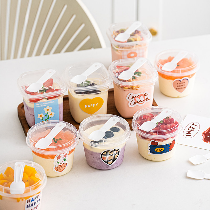 布丁杯子一次性带盖双皮奶专用杯酸奶果冻提拉米苏慕斯甜品包装盒
