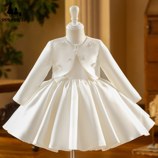 儿童公主裙花童女孩生日小礼服主持人钢琴演出服女童礼服长袖高级