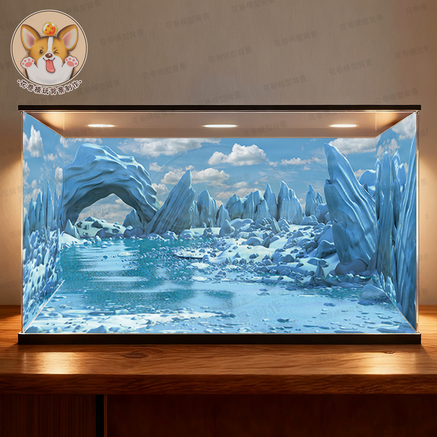 手办盒贴纸展柜背景图摄影布景