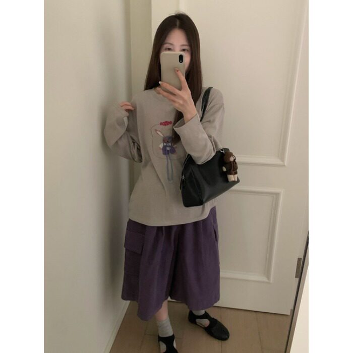 PPSHD|“韩系慵懒风”秋上新自带秋日氛围慵懒滤镜兔子长袖T恤