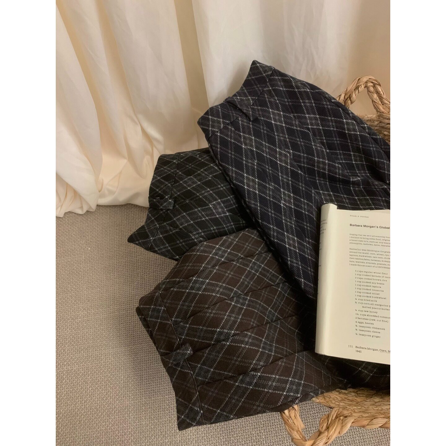 PPSHD| 棕色格纹百褶裙半身裙女秋冬高腰显瘦遮胯休闲A字短裙